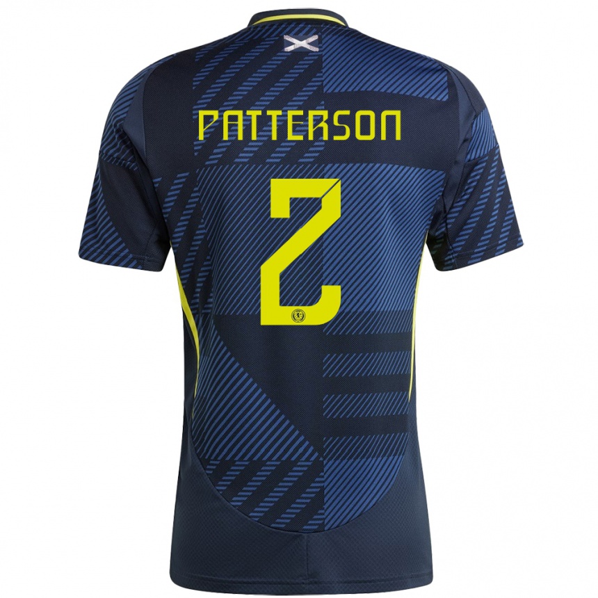 Men Football Scotland Nathan Patterson #2 Dark Blue Home Jersey 24-26 T-Shirt Canada