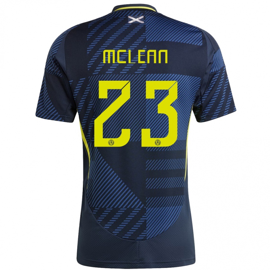 Men Football Scotland Kenny Mclean #23 Dark Blue Home Jersey 24-26 T-Shirt Canada