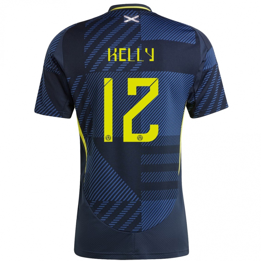 Men Football Scotland Liam Kelly #12 Dark Blue Home Jersey 24-26 T-Shirt Canada