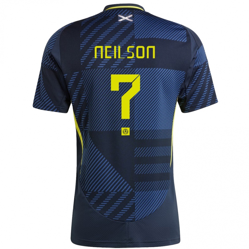 Men Football Scotland Lewis Neilson #0 Dark Blue Home Jersey 24-26 T-Shirt Canada