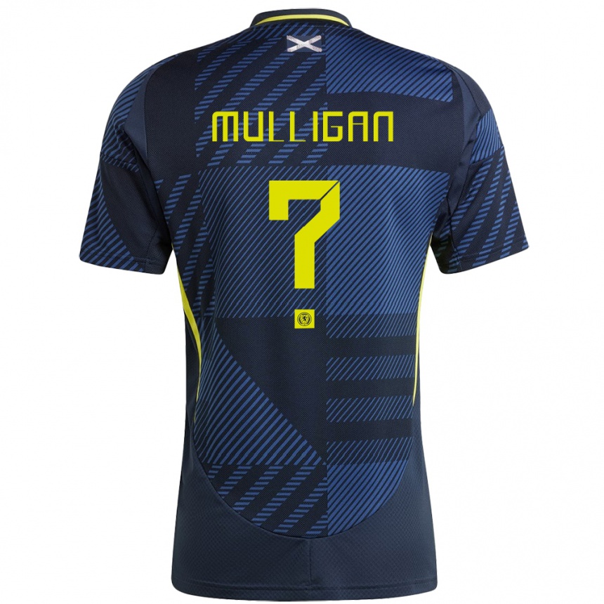 Men Football Scotland Josh Mulligan #0 Dark Blue Home Jersey 24-26 T-Shirt Canada