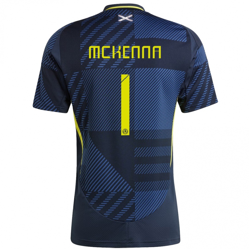 Men Football Scotland Callan Mckenna #1 Dark Blue Home Jersey 24-26 T-Shirt Canada