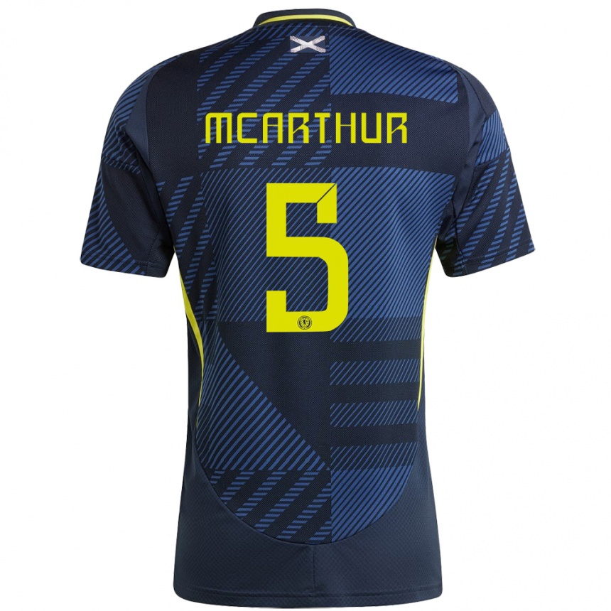 Men Football Scotland Charlie Mcarthur #5 Dark Blue Home Jersey 24-26 T-Shirt Canada