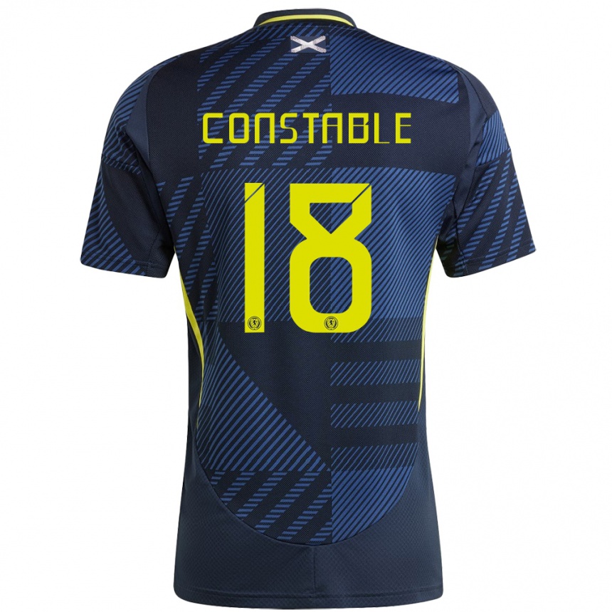 Men Football Scotland Scott Constable #18 Dark Blue Home Jersey 24-26 T-Shirt Canada