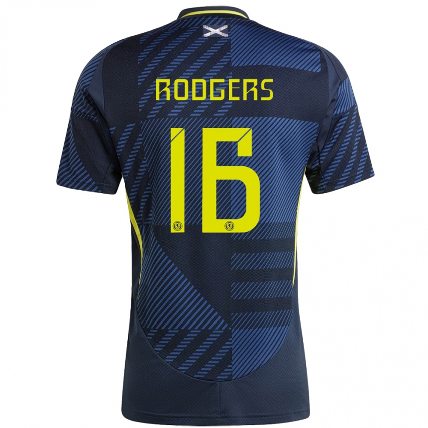 Men Football Scotland Amy Rodgers #16 Dark Blue Home Jersey 24-26 T-Shirt Canada