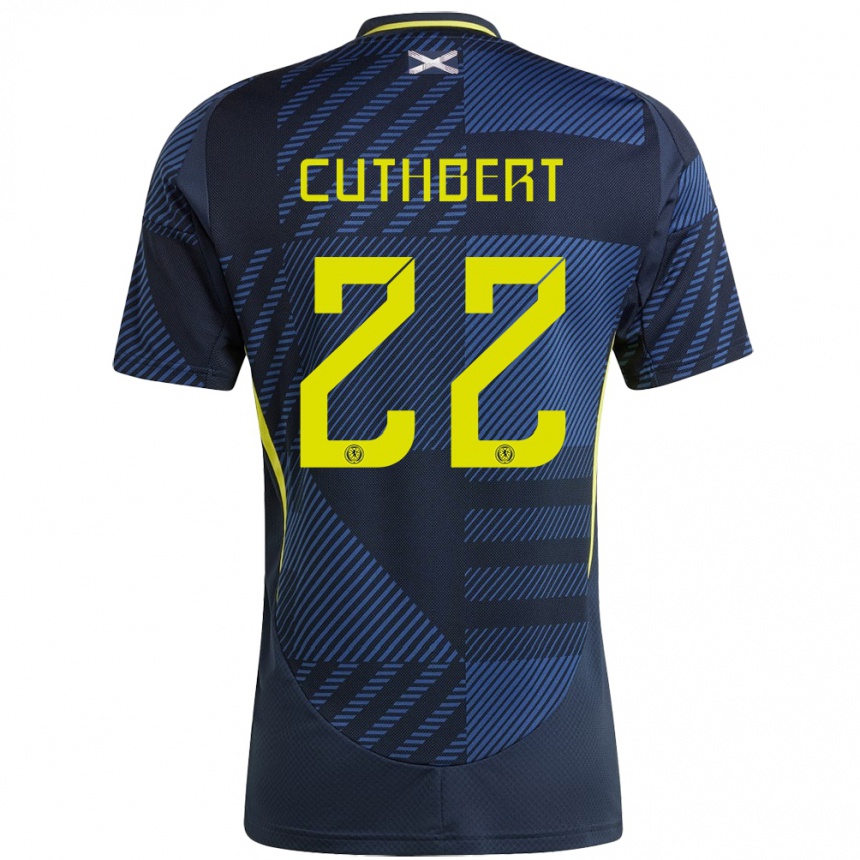 Men Football Scotland Erin Cuthbert #22 Dark Blue Home Jersey 24-26 T-Shirt Canada