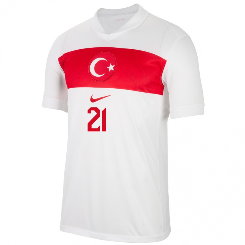 Men Football Turkey Barış Alper Yılmaz #21 White Home Jersey 24-26 T-Shirt Canada