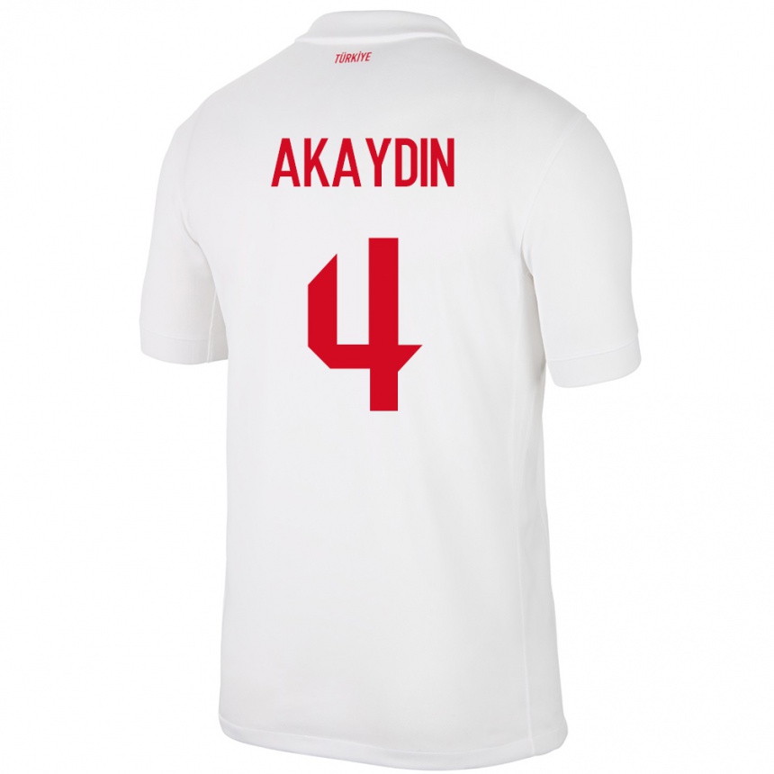 Men Football Turkey Samet Akaydin #4 White Home Jersey 24-26 T-Shirt Canada