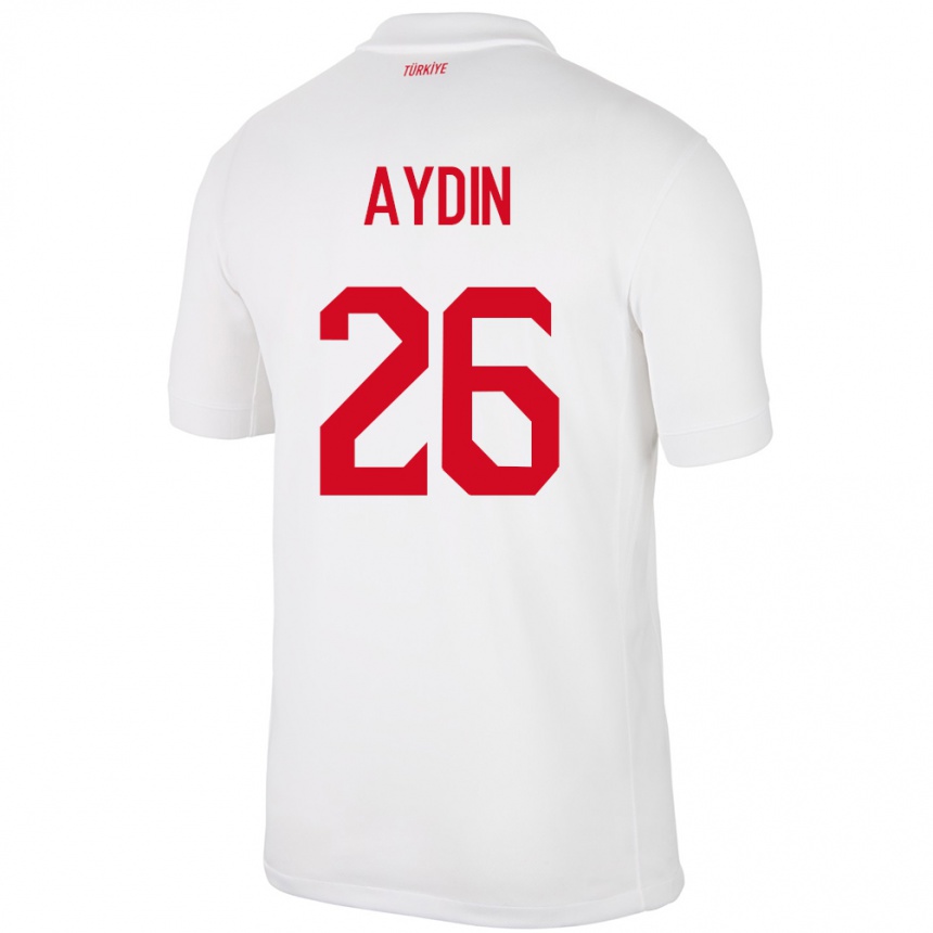 Men Football Turkey Oğuz Aydın #26 White Home Jersey 24-26 T-Shirt Canada