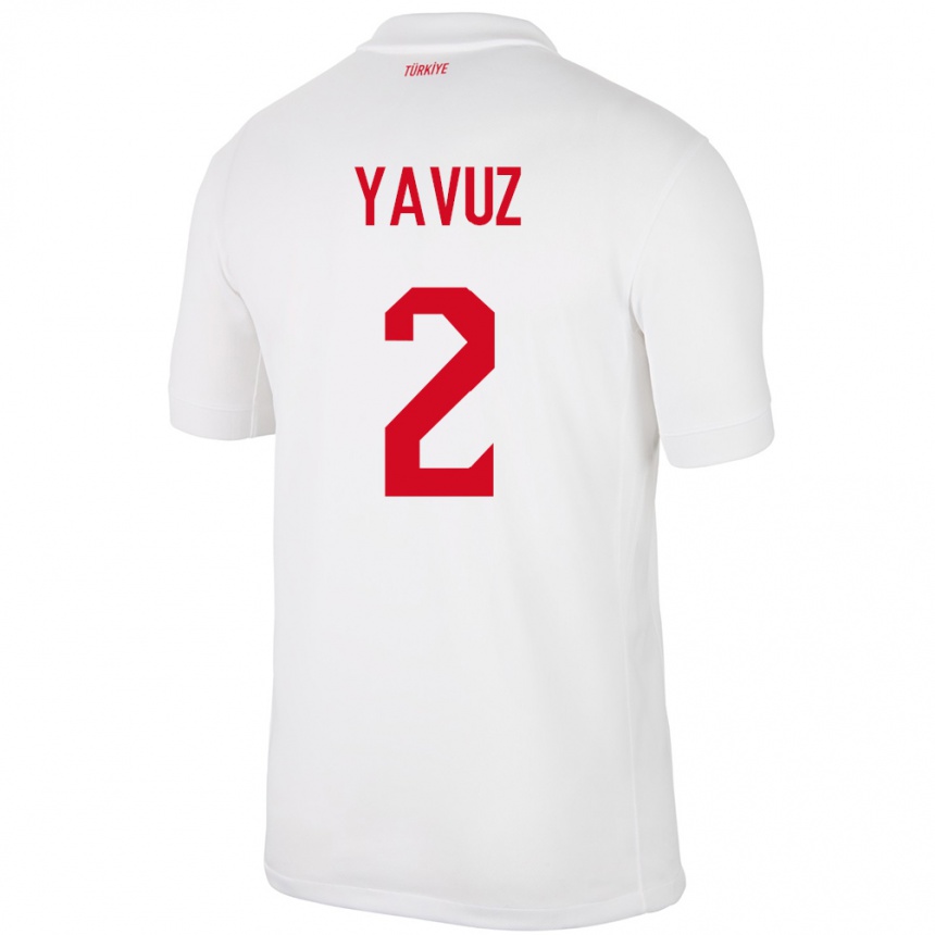 Men Football Turkey Batuhan Yavuz #2 White Home Jersey 24-26 T-Shirt Canada