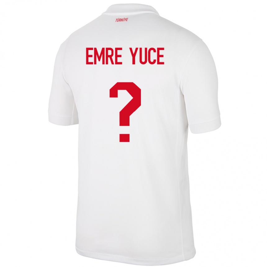 Men Football Turkey Yunus Emre Yüce #0 White Home Jersey 24-26 T-Shirt Canada