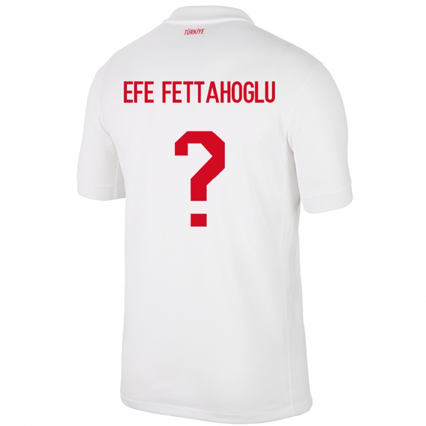 Men Football Turkey Adnan Efe Fettahoğlu #0 White Home Jersey 24-26 T-Shirt Canada