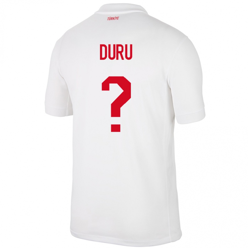 Men Football Turkey Mustafa Duru #0 White Home Jersey 24-26 T-Shirt Canada