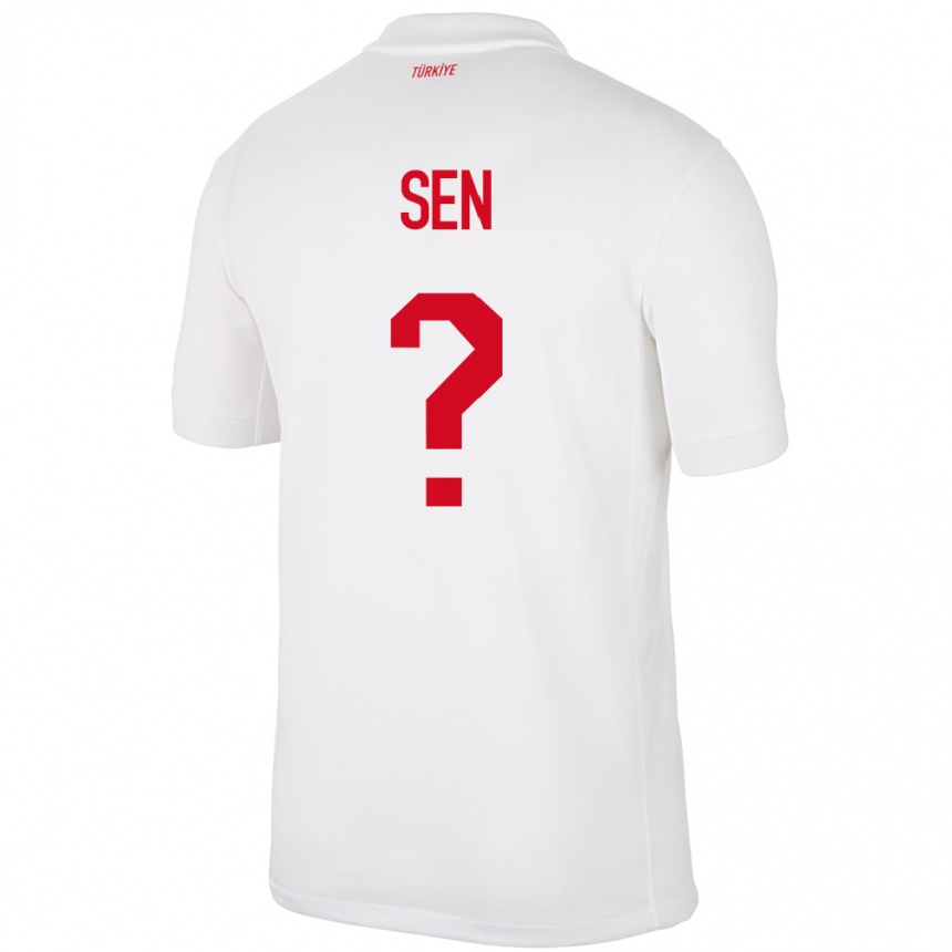 Men Football Turkey Hüseyin Şen #0 White Home Jersey 24-26 T-Shirt Canada