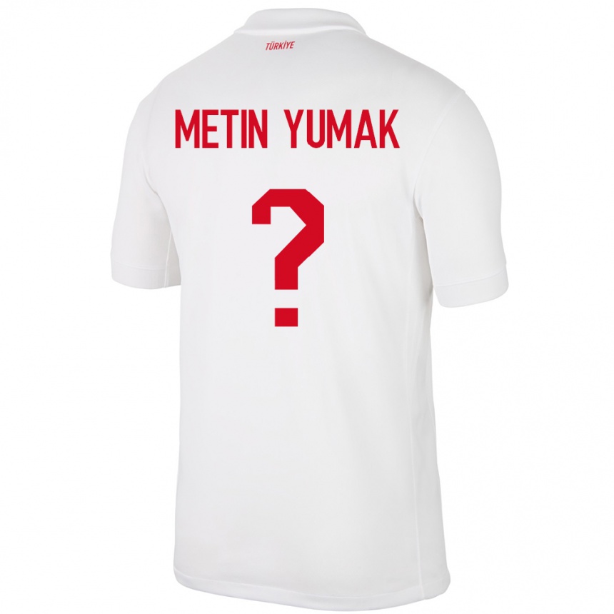 Men Football Turkey Yiğit Metin Yumak #0 White Home Jersey 24-26 T-Shirt Canada