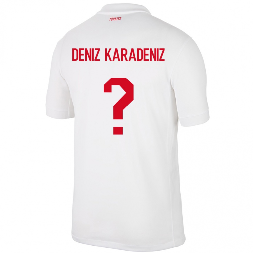 Men Football Turkey Mustafa Deniz Karadeniz #0 White Home Jersey 24-26 T-Shirt Canada