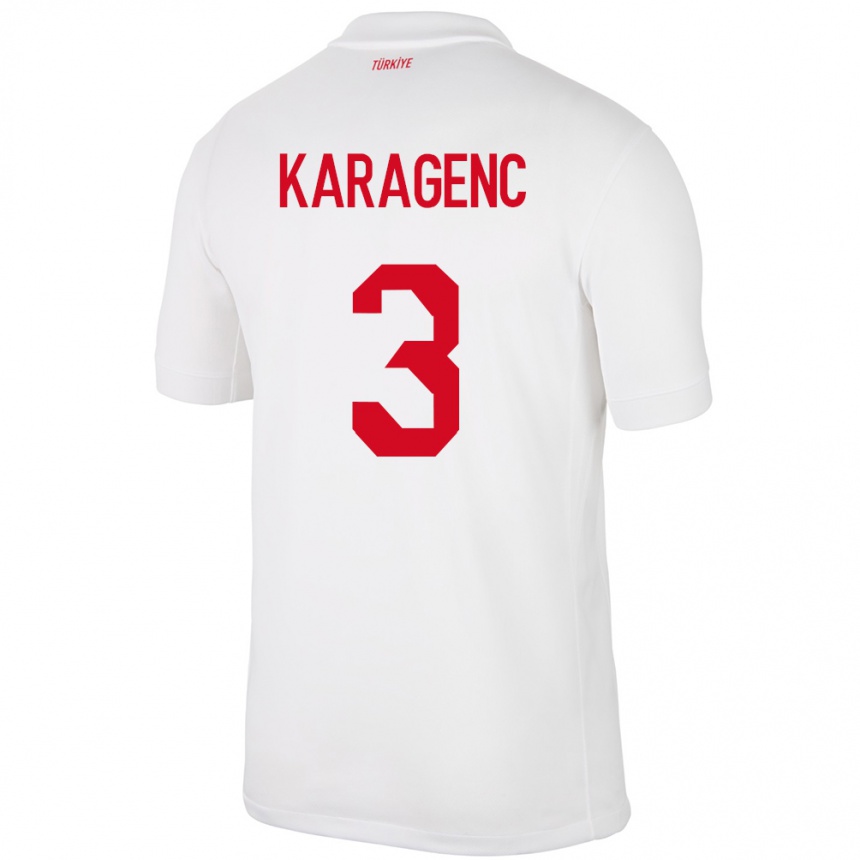 Men Football Turkey Didem Karagenç #3 White Home Jersey 24-26 T-Shirt Canada