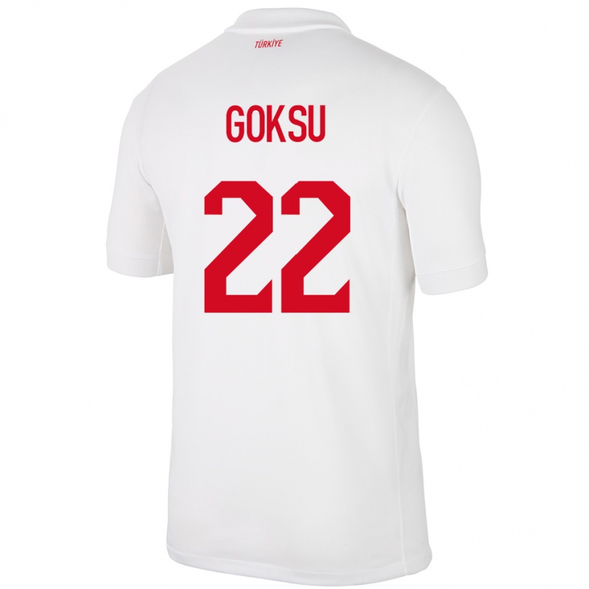 Men Football Turkey Yasam Göksu #22 White Home Jersey 24-26 T-Shirt Canada