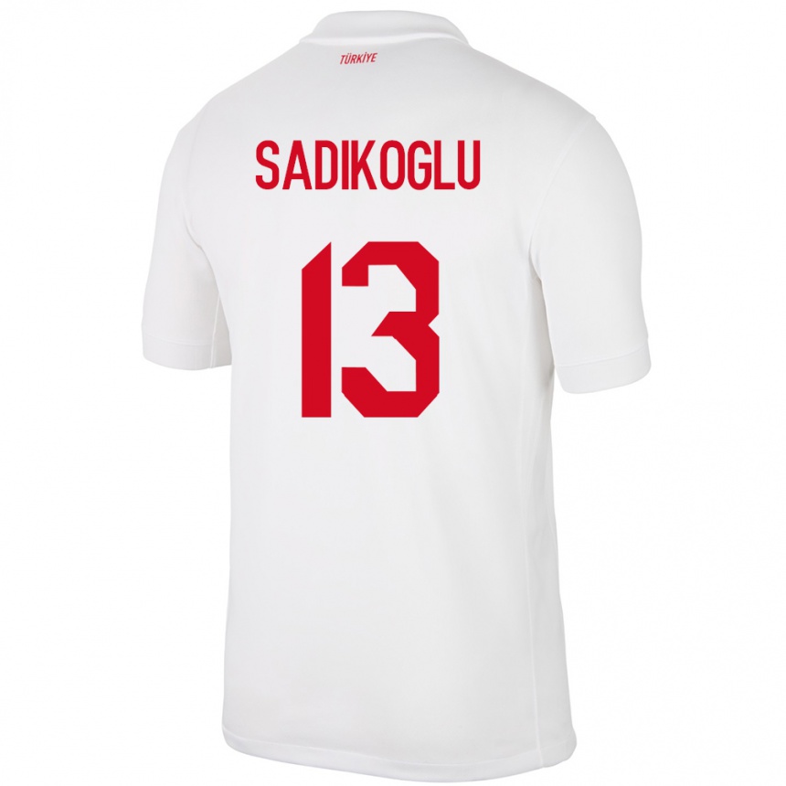 Men Football Turkey Birgül Sadıkoğlu #13 White Home Jersey 24-26 T-Shirt Canada