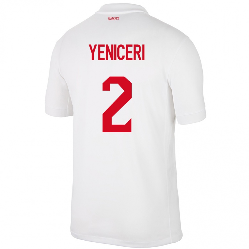 Men Football Turkey Berna Yeniçeri #2 White Home Jersey 24-26 T-Shirt Canada