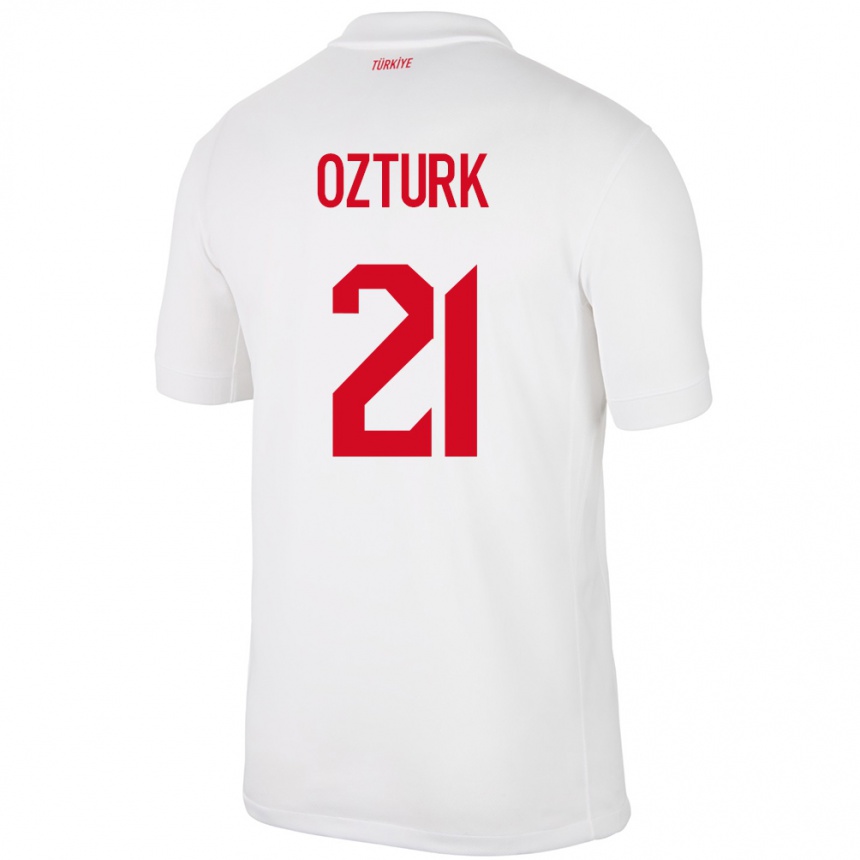 Men Football Turkey Melike Öztürk #21 White Home Jersey 24-26 T-Shirt Canada