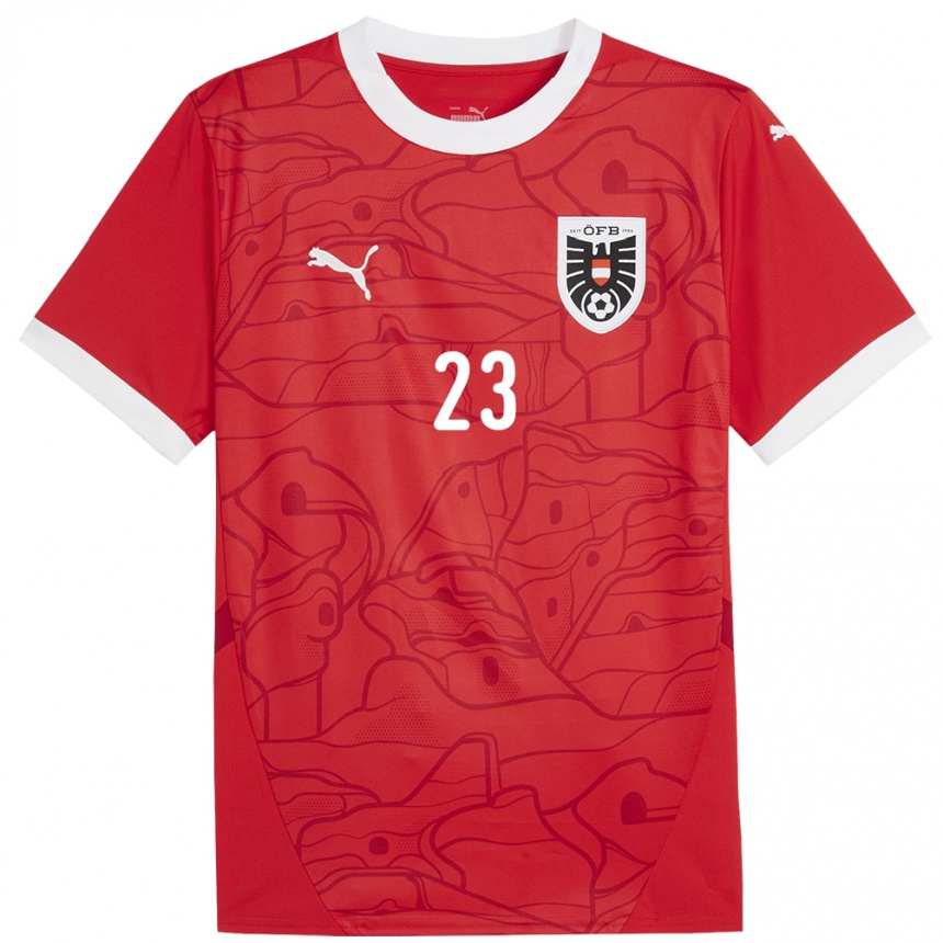 Men Football Austria Jasmin Pal #23 Red Home Jersey 24-26 T-Shirt Canada