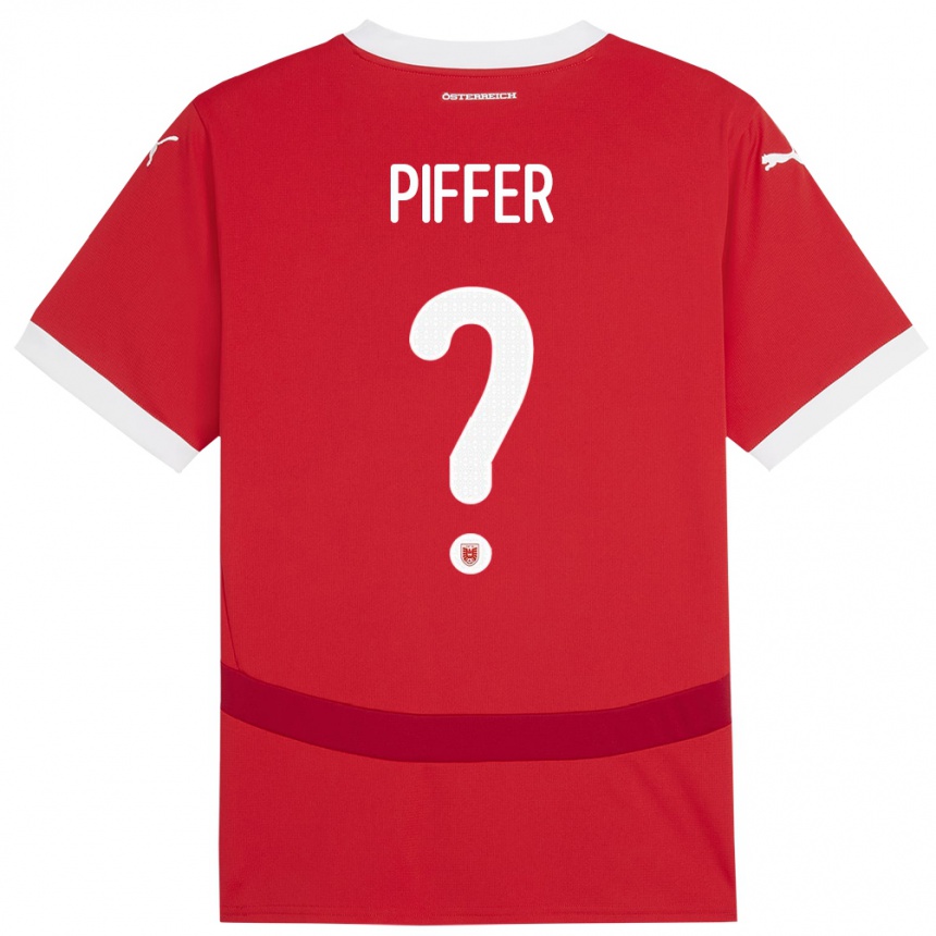 Men Football Austria Paul Piffer #0 Red Home Jersey 24-26 T-Shirt Canada