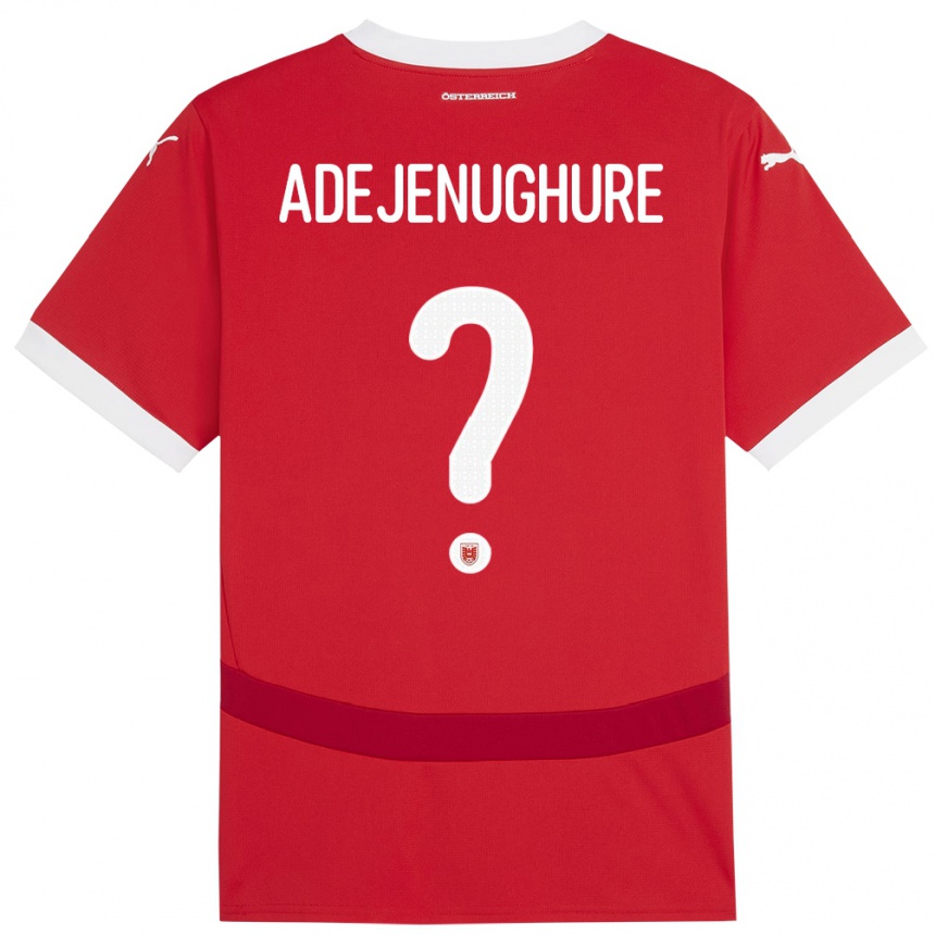 Men Football Austria Oghenetejiri Adejenughure #0 Red Home Jersey 24-26 T-Shirt Canada