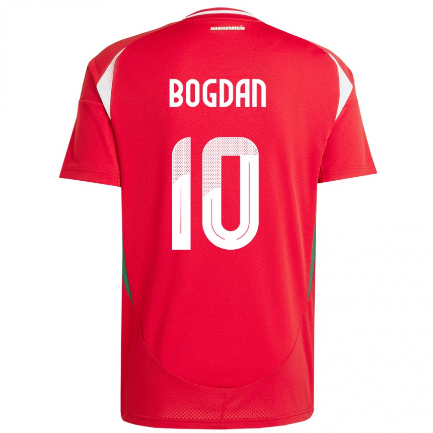 Men Football Hungary Hunor Bogdán #10 Red Home Jersey 24-26 T-Shirt Canada