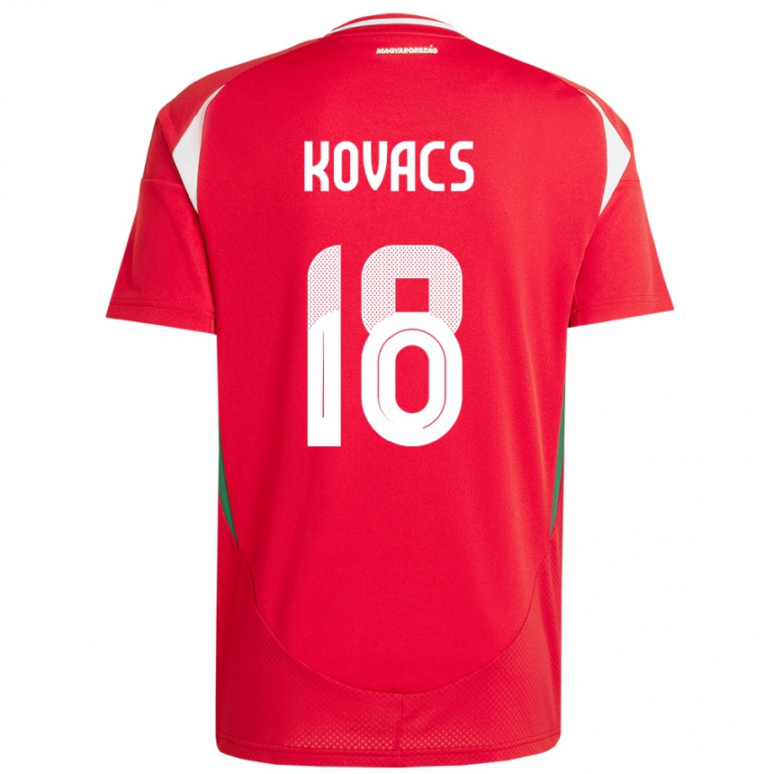 Men Football Hungary Laura Kovács #18 Red Home Jersey 24-26 T-Shirt Canada