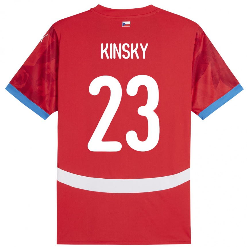 Men Football Czech Republic Antonin Kinsky #23 Red Home Jersey 24-26 T-Shirt Canada