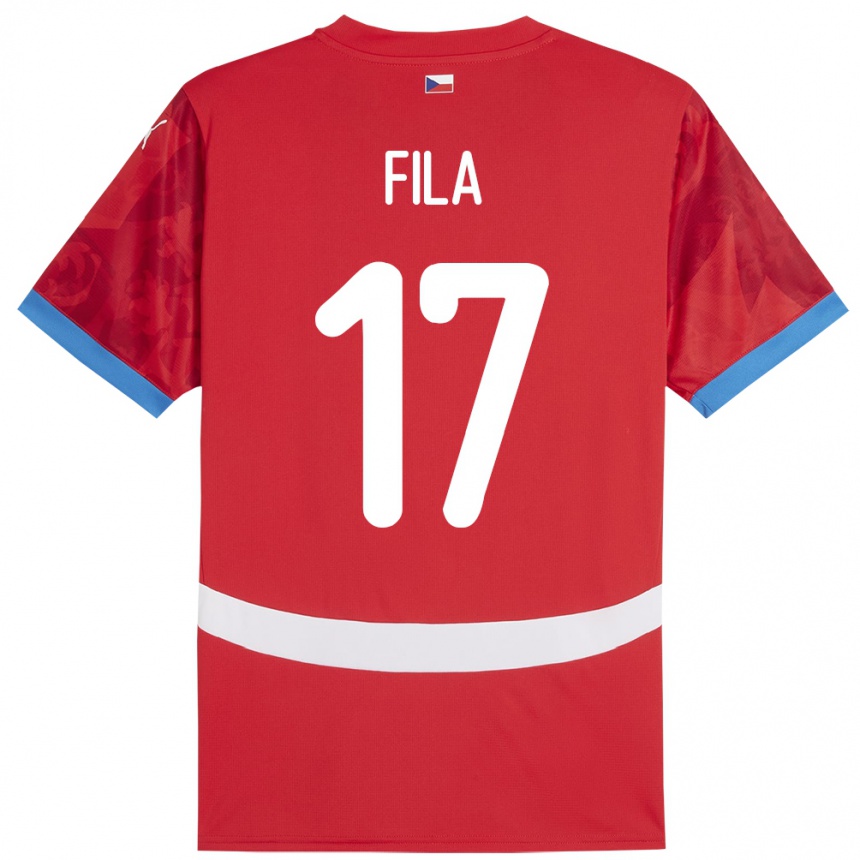 Men Football Czech Republic Lukas Fila #17 Red Home Jersey 24-26 T-Shirt Canada