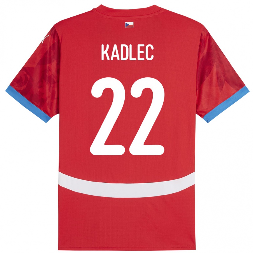 Men Football Czech Republic Adam Kadlec #22 Red Home Jersey 24-26 T-Shirt Canada