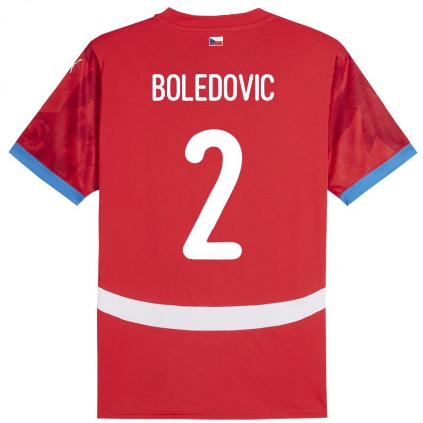 Men Football Czech Republic Tobias Boledovic #2 Red Home Jersey 24-26 T-Shirt Canada