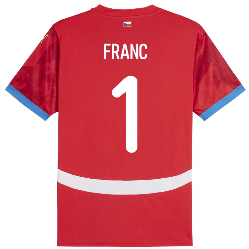 Men Football Czech Republic Lukas Franc #1 Red Home Jersey 24-26 T-Shirt Canada