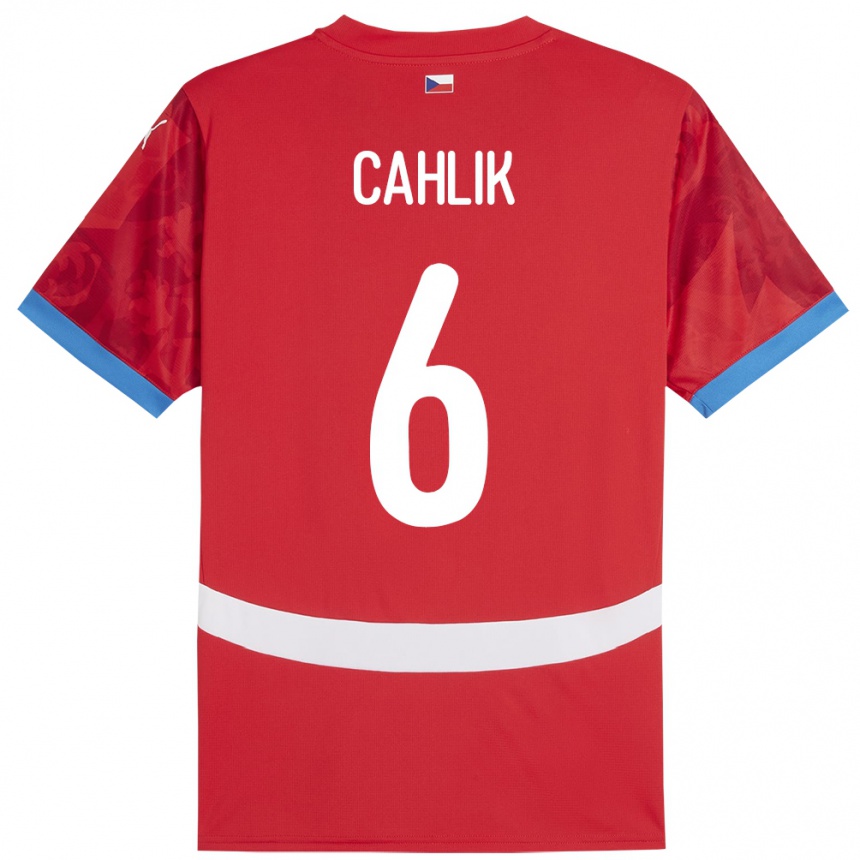 Men Football Czech Republic Jakub Cahlik #6 Red Home Jersey 24-26 T-Shirt Canada