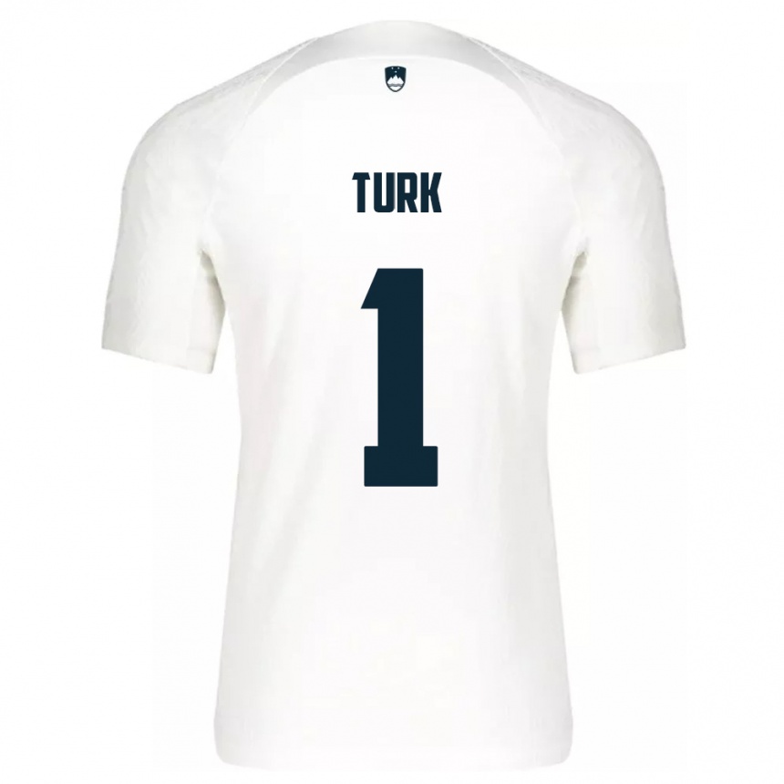 Men Football Slovenia Martin Turk #1 White Home Jersey 24-26 T-Shirt Canada