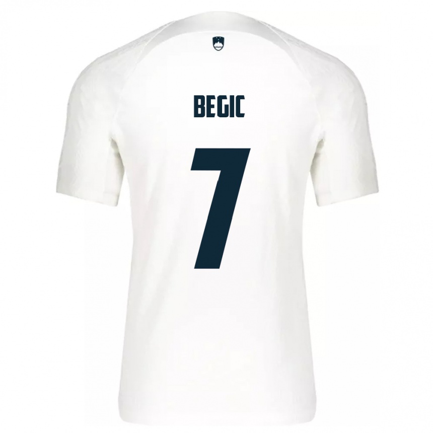 Men Football Slovenia Tjas Begic #7 White Home Jersey 24-26 T-Shirt Canada