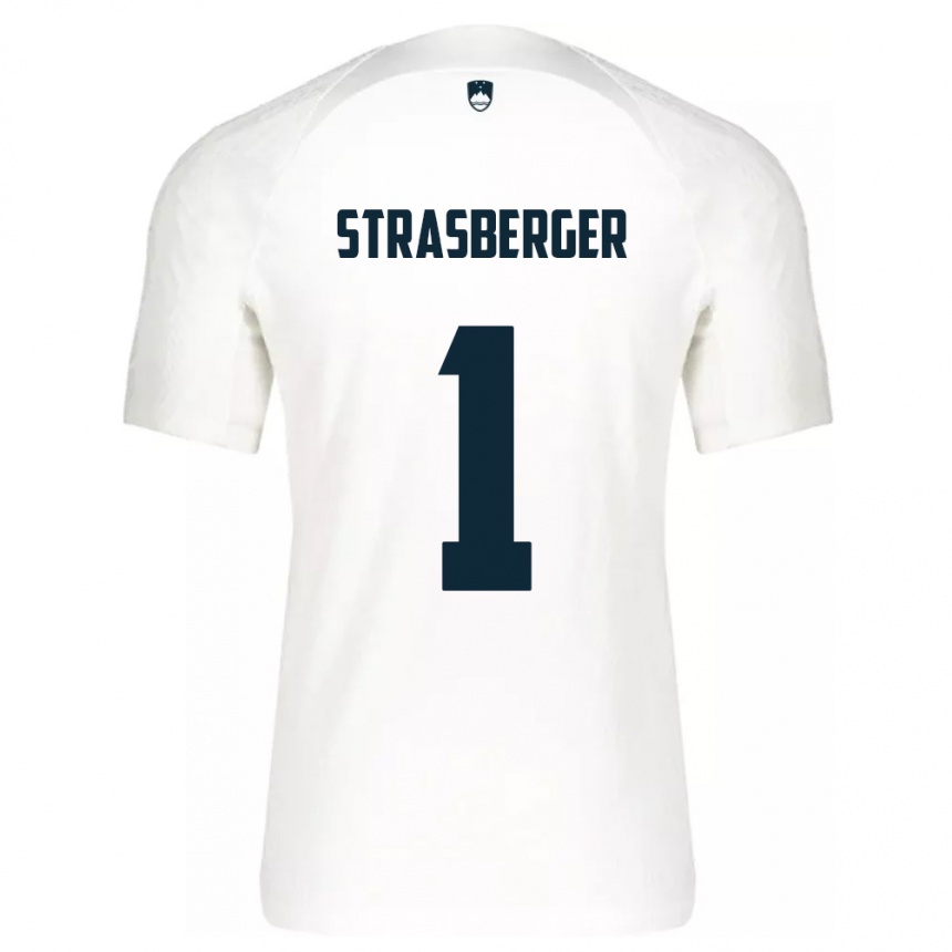 Men Football Slovenia Tim Strasberger #1 White Home Jersey 24-26 T-Shirt Canada