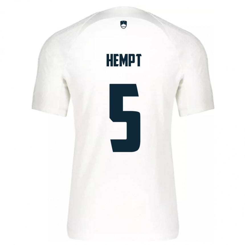 Men Football Slovenia Lukas Hempt #5 White Home Jersey 24-26 T-Shirt Canada