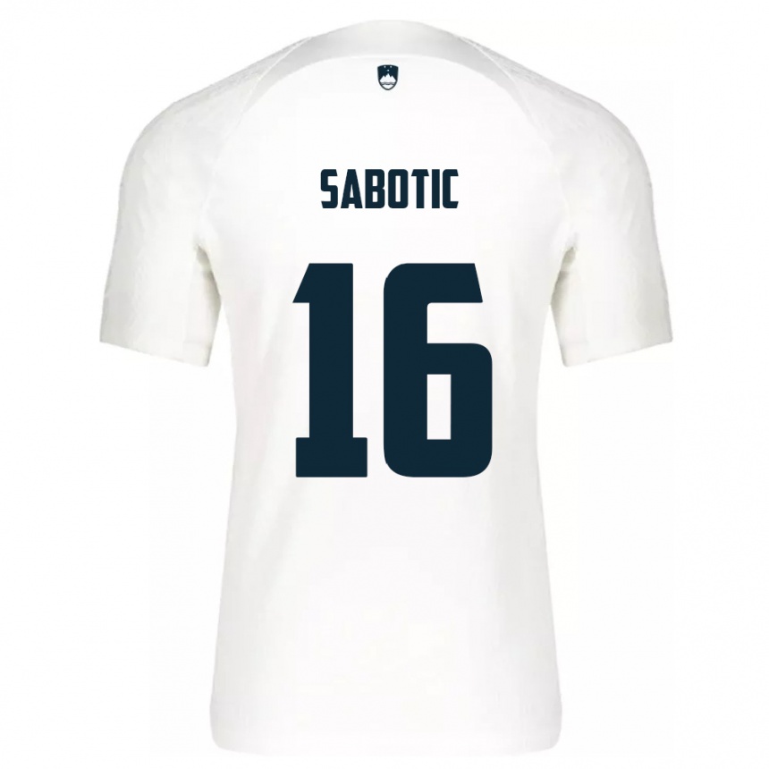 Men Football Slovenia Tais Sabotic #16 White Home Jersey 24-26 T-Shirt Canada