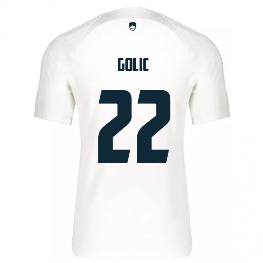 Men Football Slovenia Tilen Golic #22 White Home Jersey 24-26 T-Shirt Canada