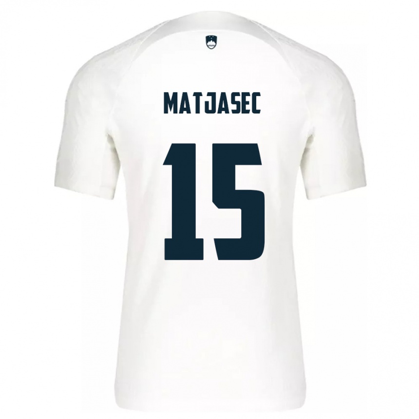 Men Football Slovenia Miha Matjasec #15 White Home Jersey 24-26 T-Shirt Canada