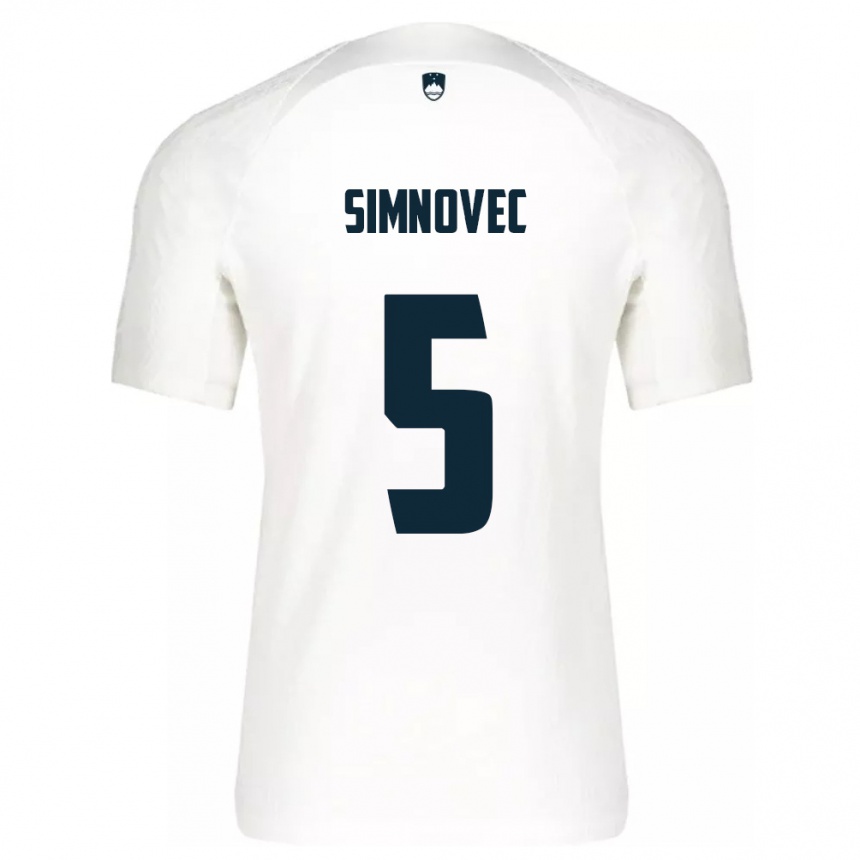 Men Football Slovenia Matevz Simnovec #5 White Home Jersey 24-26 T-Shirt Canada