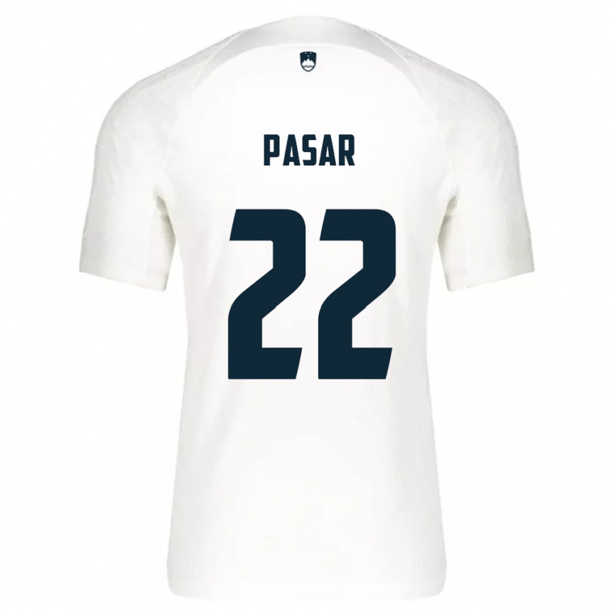 Men Football Slovenia Melania Pasar #22 White Home Jersey 24-26 T-Shirt Canada