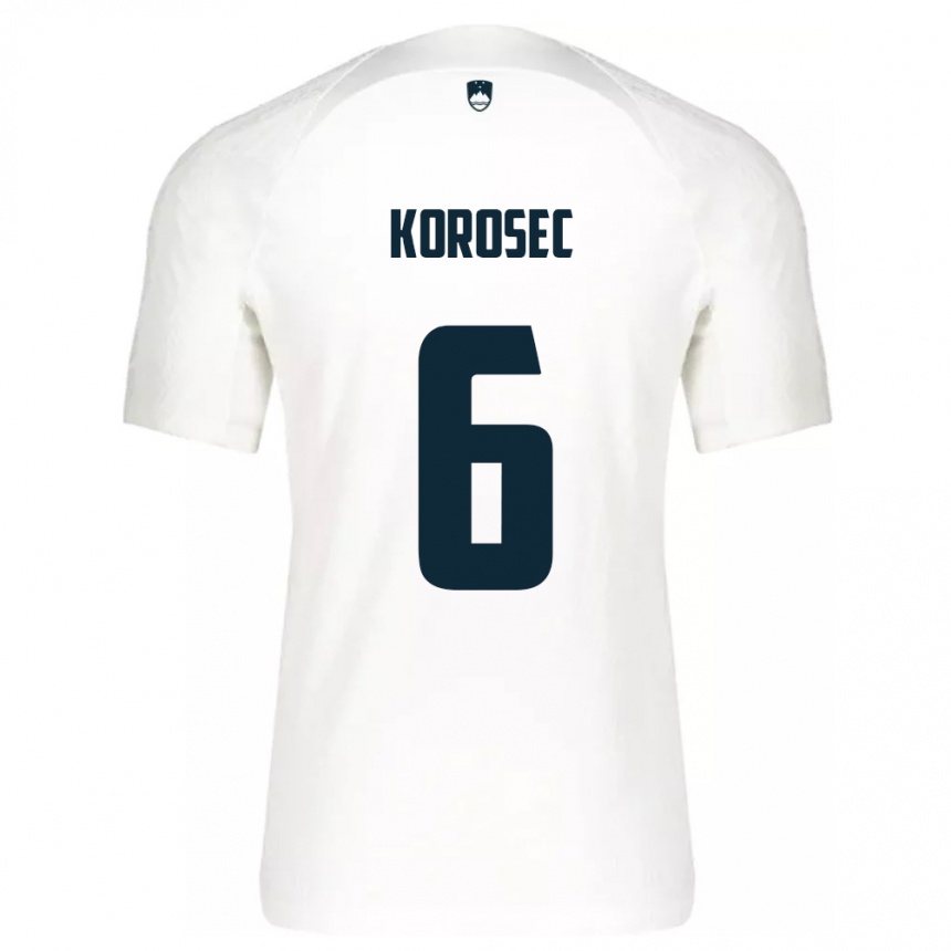 Men Football Slovenia Kaja Korošec #6 White Home Jersey 24-26 T-Shirt Canada