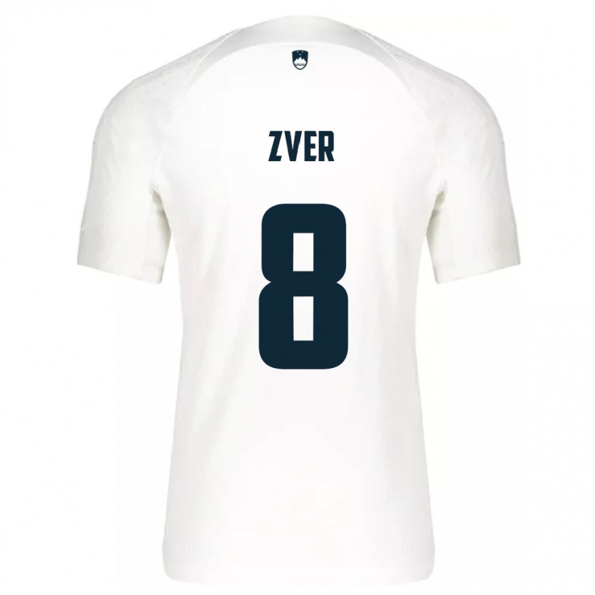 Men Football Slovenia Mateja Zver #8 White Home Jersey 24-26 T-Shirt Canada