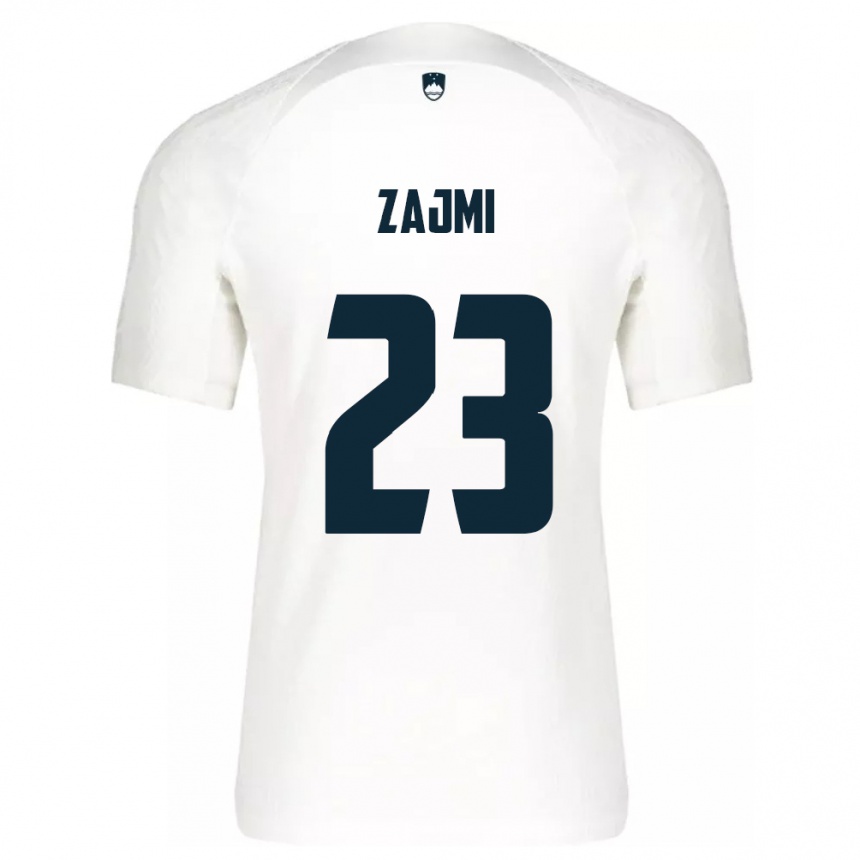 Men Football Slovenia Luana Zajmi #23 White Home Jersey 24-26 T-Shirt Canada