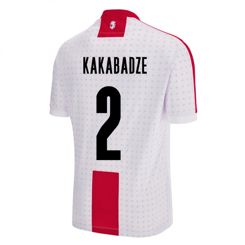 Men Football Georgia Otar Kakabadze #2 White Home Jersey 24-26 T-Shirt Canada