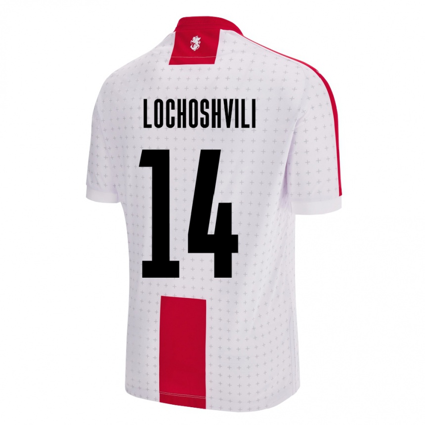 Men Football Georgia Luka Lochoshvili #14 White Home Jersey 24-26 T-Shirt Canada